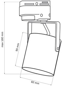 Faretto per sistema a binario MINOR 3xGU10/10W/230V + 1 m rotaia sistema