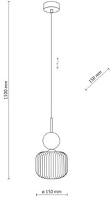 Lampada a sospensione con cord SOPHIA 1xE14/10W/230V nero/verde/fumé beige