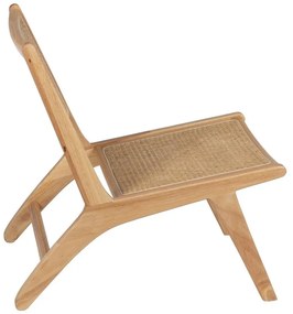 Poltrona con schienale in rattan in colore naturale - Ixia