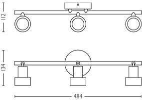 Philips - Faretto CONDUIT 3xGU10/5W/230V nero/ottone