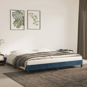 Giroletto Senza Materasso Blu Scuro 200x200 Cm İn Velluto /