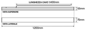 Lampada Lineare LED a Sospensione 42W 120cm Nera con driver Philips