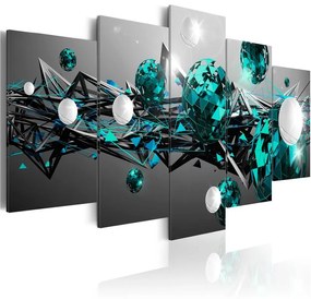 Quadro Turquoise Solar System  Colore Nero, Dimensioni e Misure 100x50