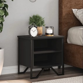 Comodini Neri 2 Pz 40x30x40 Cm İn Truciolato /