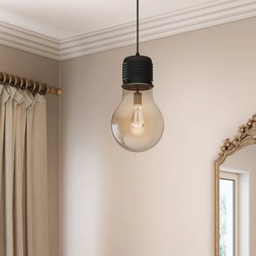 Lampadario Glamour Bombilla nero cristallo E27 INSPIRE