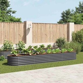 Letto Rialzato Giardino 400x80x44 Cm İn Acciaio Zincato Grigio /
