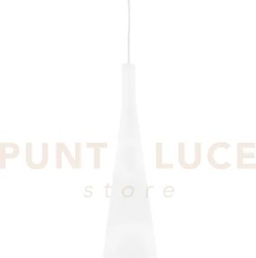 Milk lampadario sospeso ellittico in vetro bianco soffiato d.14cm 1...