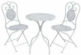 Set Da Bistrò 3 Pz İn Acciaio Bianco Grigiastro /