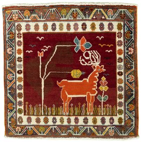 Gabbeh Tappeto persiano 70 x 70 Rosso (Iran) Annodato A Mano