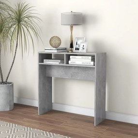 Tavolino Consolle Grigio Cemento 78x30x80cm Legno Multistrato /