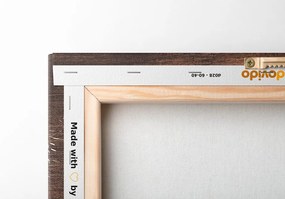 Quadro su tela – Corona dell'albero su sfondo di legno