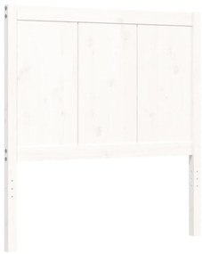 Giroletto con Testiera Bianco 100x200 cm in Legno Massello