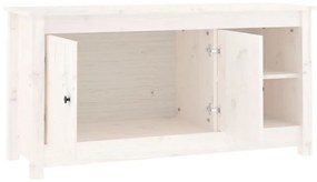 Mobile porta tv bianco 103x36,5x52 cm in legno massello di pino