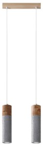 Sollux SL.0966 - Lampadario a sospensione con filo ZANE 2xGU10/40W/230V calcestruzzo/legno