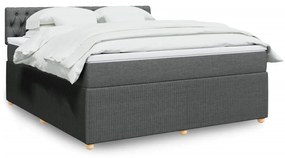 Giroletto A Molle Con Materasso Grigio Scuro 180x200 Cm Tessuto /
