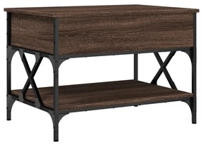 Tavolino salotto rovere marrone 70x50x50cm multistrato metallo