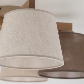 Brilagi - Lampadario a plafone LATTE SABIA 5xE27/15W/230V pino/misto