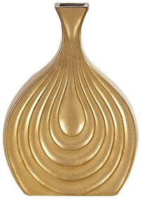 Vaso decorativo gres porcellanato oro 25 cm THAPSUS Beliani