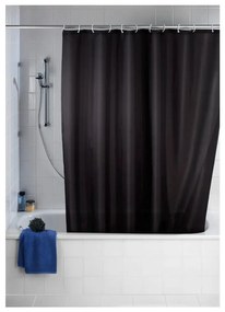 Tenda da doccia nera con finitura antimuffa , 180 x 200 cm - Wenko
