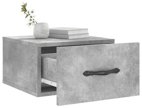 Comodini a Muro 2 pz Grigio Cemento 35x35x20 cm