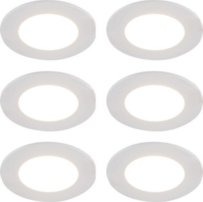 Set di 6 faretti da incasso bianchi con LED dimmerabile a 3 livelli IP65 - Blanca