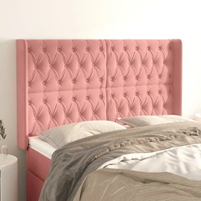 Testiera Ad Orecchio Nera 147x16x118/128 Cm İn Velluto /