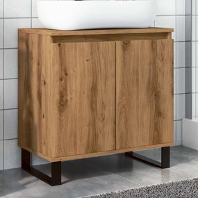Mobile Da Bagno Rovere Artigianale 58x33x60 Cm İn Truciolato /