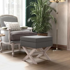 Sgabello portaoggetti grigio scuro 45x45x49 cm in tessuto