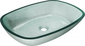 Mexen Araks lavabo sopra il piano in vetro 54 x 39 cm, argento - 24155411