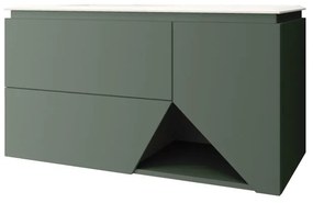 Mobile bagno con lavabo L 105 x H 55 x P 45.3 cm verde opaco per vasca a sinistra Vintage
