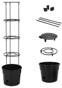 Vaso A Torre Per Pomodori Antracite Ø29,5x115 Cm Polipropilene /