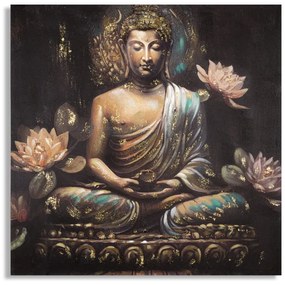 Quadro su Tela con Buddha in Meditazione - cm 100x3x100