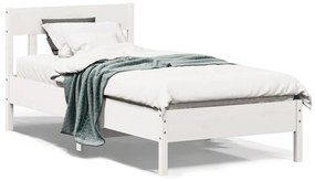 Letto Senza Materasso Bianco 90x200 Cm Legno Massello Di Pino /