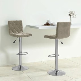 Sgabelli Da Bar 2 Pz Grigio Chiaro İn Velluto /