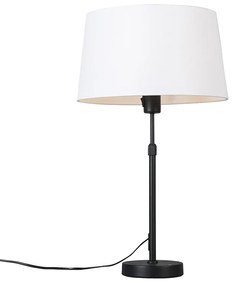 Lampada da tavolo nera paralume bianco regolabile 35 cm - PARTE