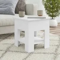 Tavolino da Salotto Bianco 40x40x42 cm in Legno Multistrato 810271