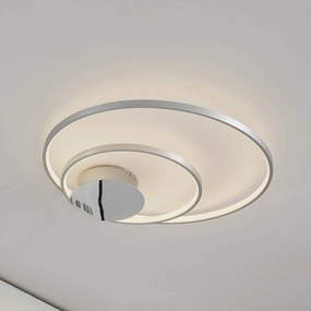 Lindby Nerwin Plafoniera LED, 65 cm, rotonda, alluminio/chrome