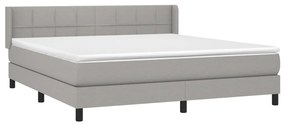 Giroletto a molle con materasso grigio chiaro180x200 cm tessuto
