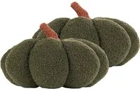 Set 2 cuscini di peluche a forma di zucca in tessuto boucl verde 28 cm decorazione accessorio di halloween