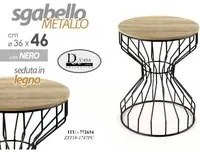 Sgabello nero stile urban industrial cm 36 x 46 h