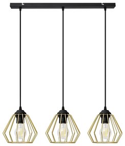 Lampadario a sospensione con filo AGAT 3xE27/15W/230V oro/nero