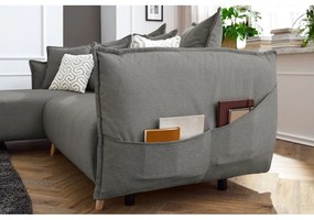 Divano letto angolare grigio chiaro (variabile) Nessa - Bobochic Paris