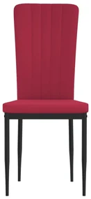 Sedie da pranzo 4 pz rosso vino in velluto