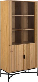 Vetrina in colore naturale con effetto rovere 80x180x40 cm Jaipur - Actona