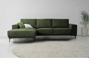 Divano angolare verde (con penisola a sinistra/con chaise lounge) con rivestimento in ciniglia Copenhagen – Scandic