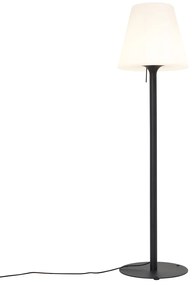Lampada da terra moderna per esterni nera con paralume bianco IP44 - Big Virginia