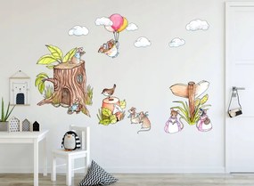 Adorabile adesivo da parete per bambini - famiglia di topi 60 x 120 cm 120 x 240 cm