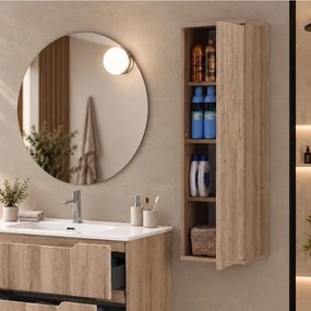 Colonna per mobile bagno Carrè 1 anta P 30 x L 33 x H 112 cm rovere