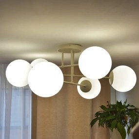 Plafoniera MOON 6xE27/15W/230V crema