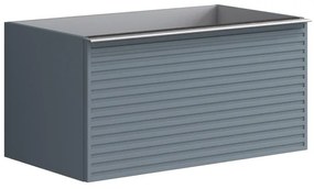 Mobile da bagno sotto lavabo Pixel stripes frontale indaco e maniglia alluminio brillante laccato L 80 x H 40 x P 45.5 cm 2 cassetti, lavabo non incluso